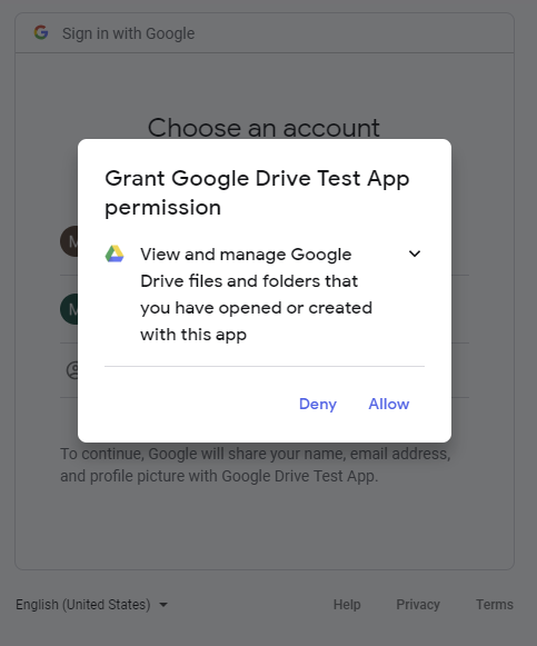 google drive scope invalid but other scopes work