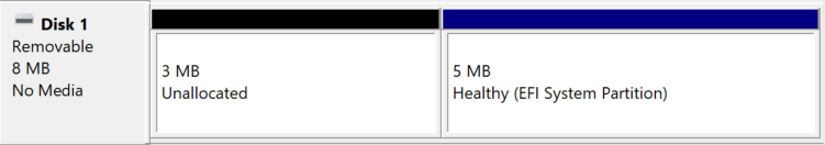 Disk Management - 5MB EFI